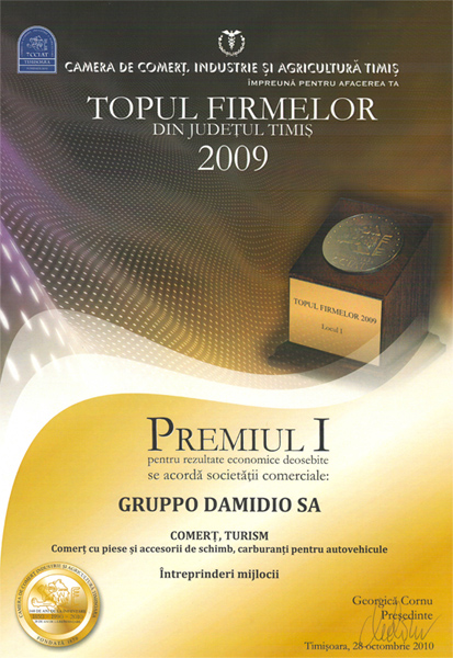 premiul 1 topul firmelor 2009 gruppo damidio