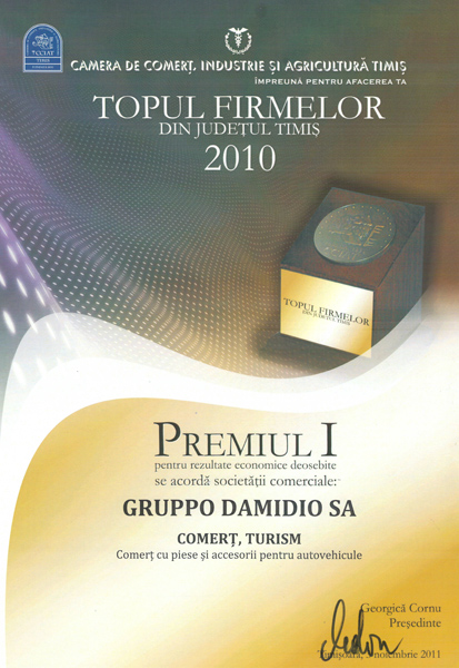 premiul 1 topul firmelor gruppo damidio 2010