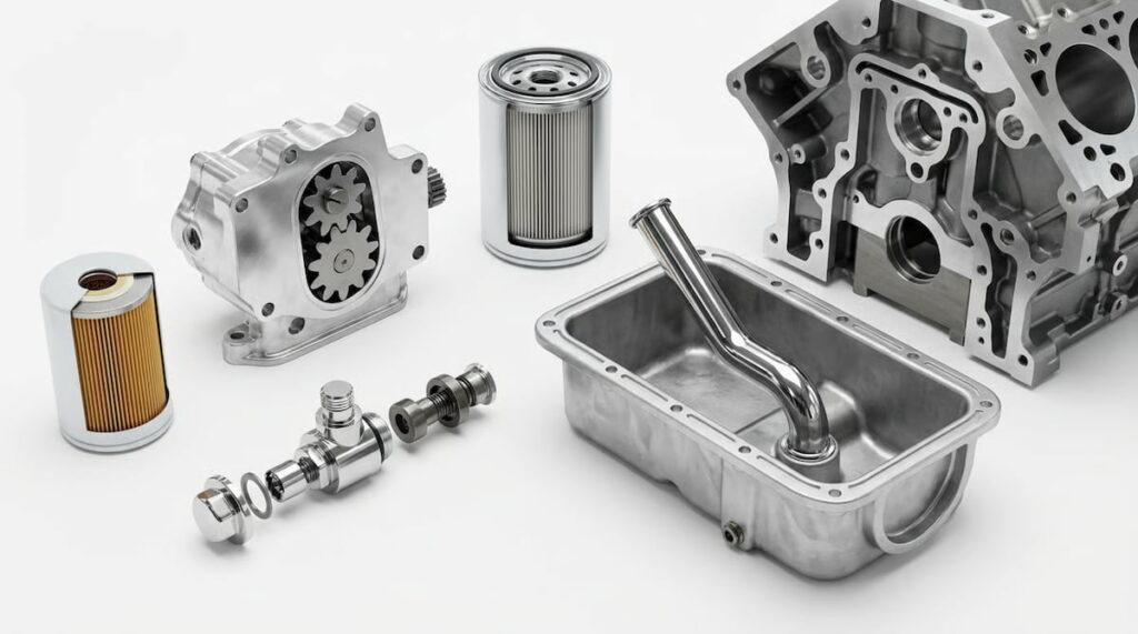 componentele principale ale sistemului de lubrifiere a motorului