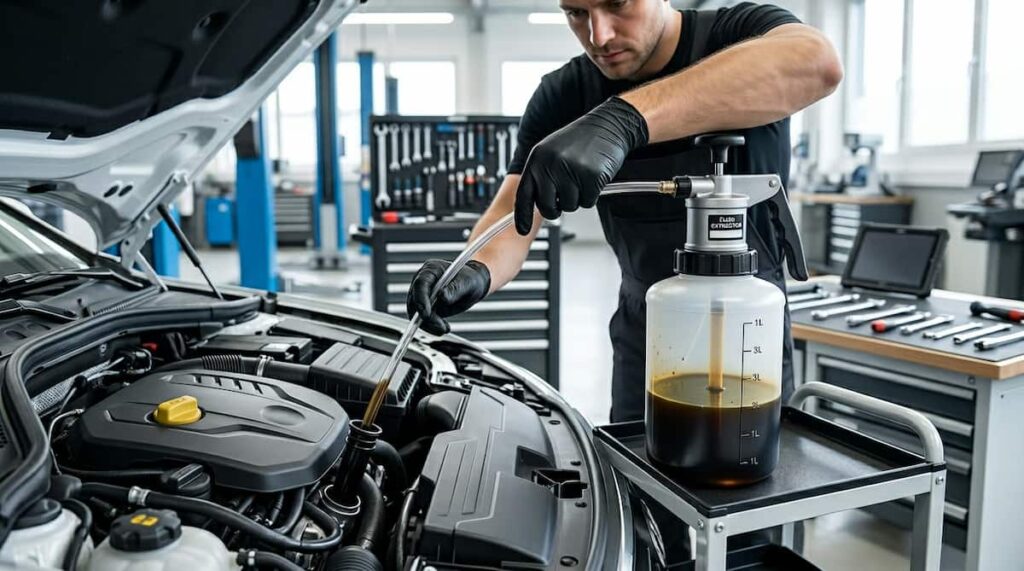 Proces de extractie a excesului de ulei cu pompa specializata