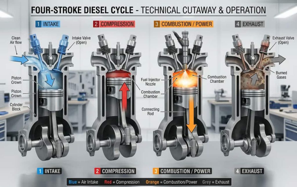 Randamentul motorului diesel: ciclul diesel și eficiența motorului termic explicate